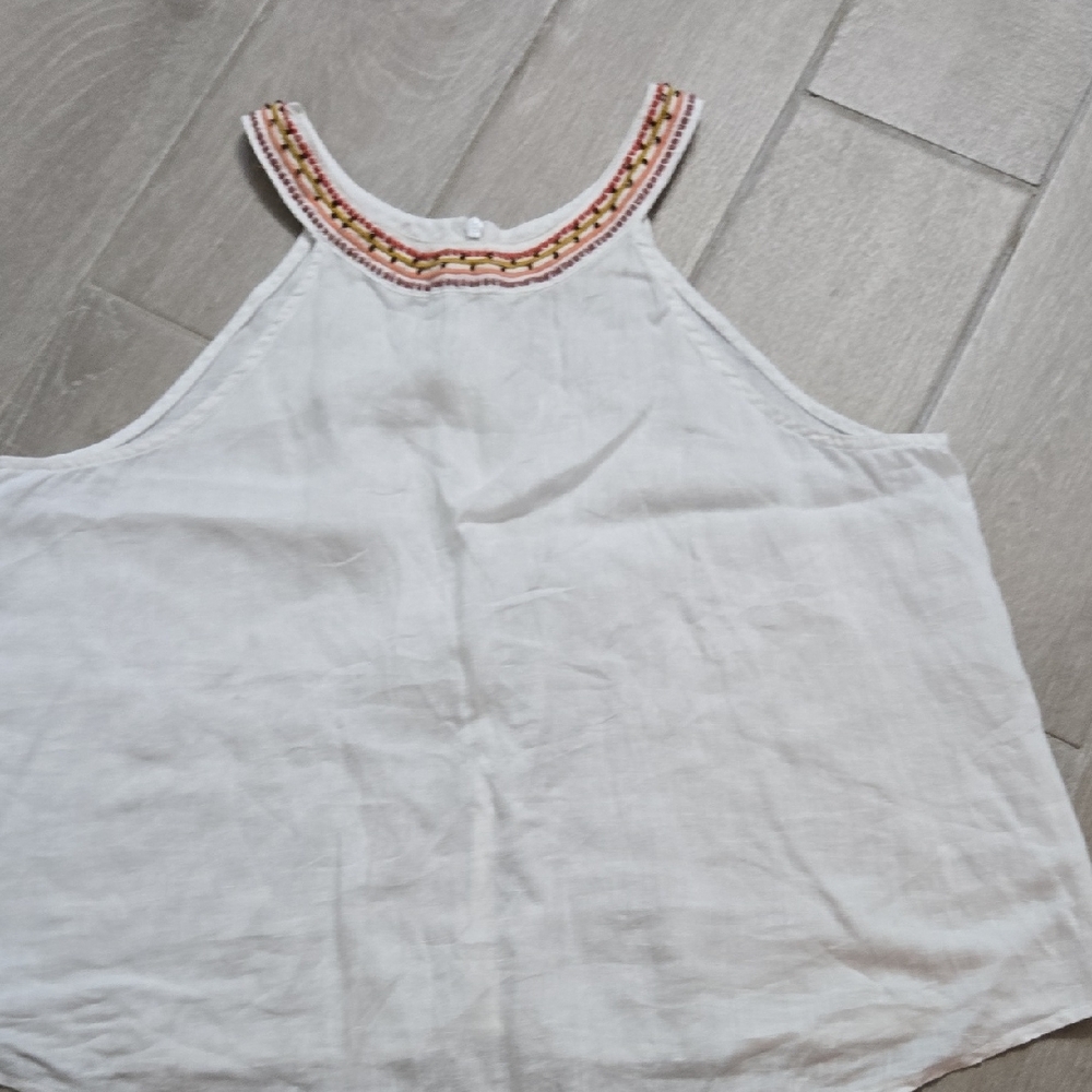 Cynthia Rowley White Sleeveless Boxy Tank Top